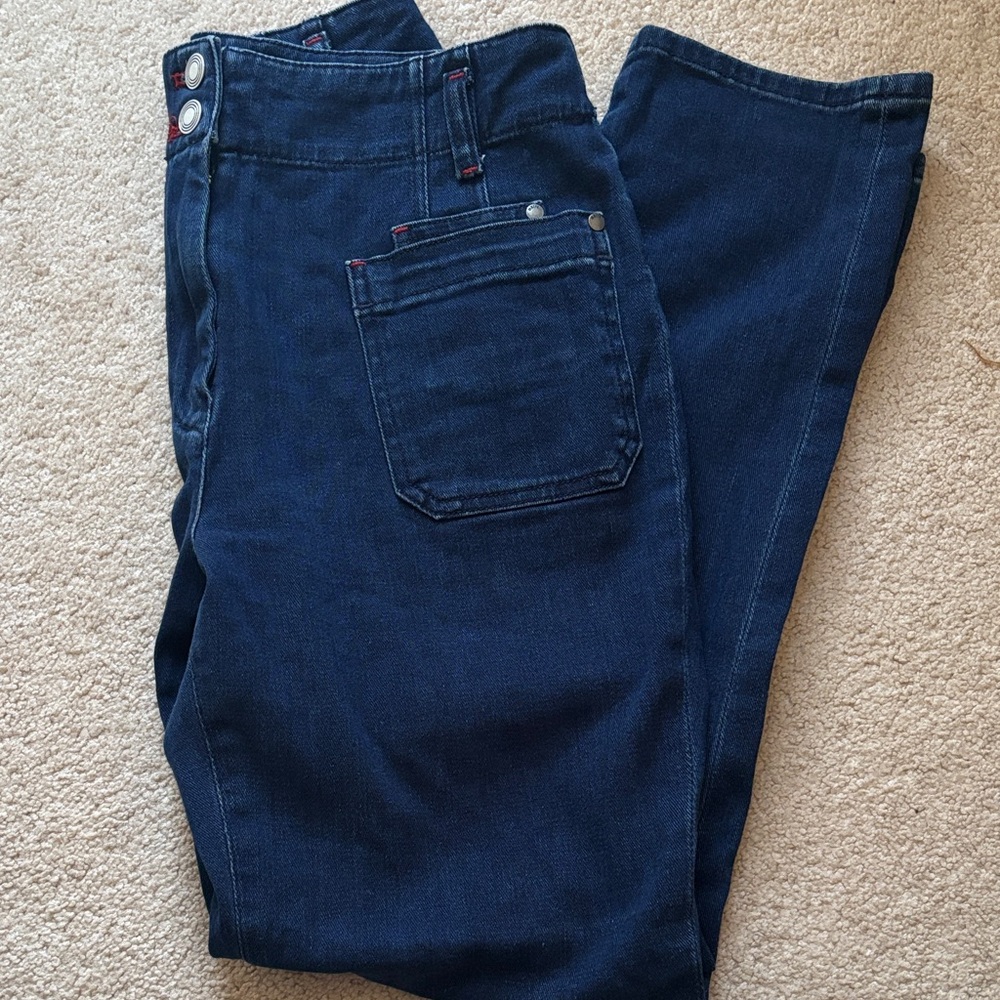 Maeve Colette Dark Blue Straight Leg Jeans - Picture 2 of 8